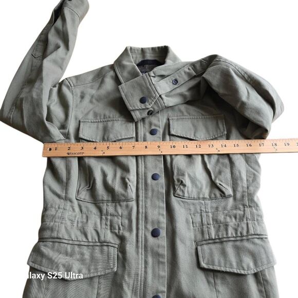 rag & bone womens Sz 0 olive green utility jacket snap and zip up - Picture 3 of 8